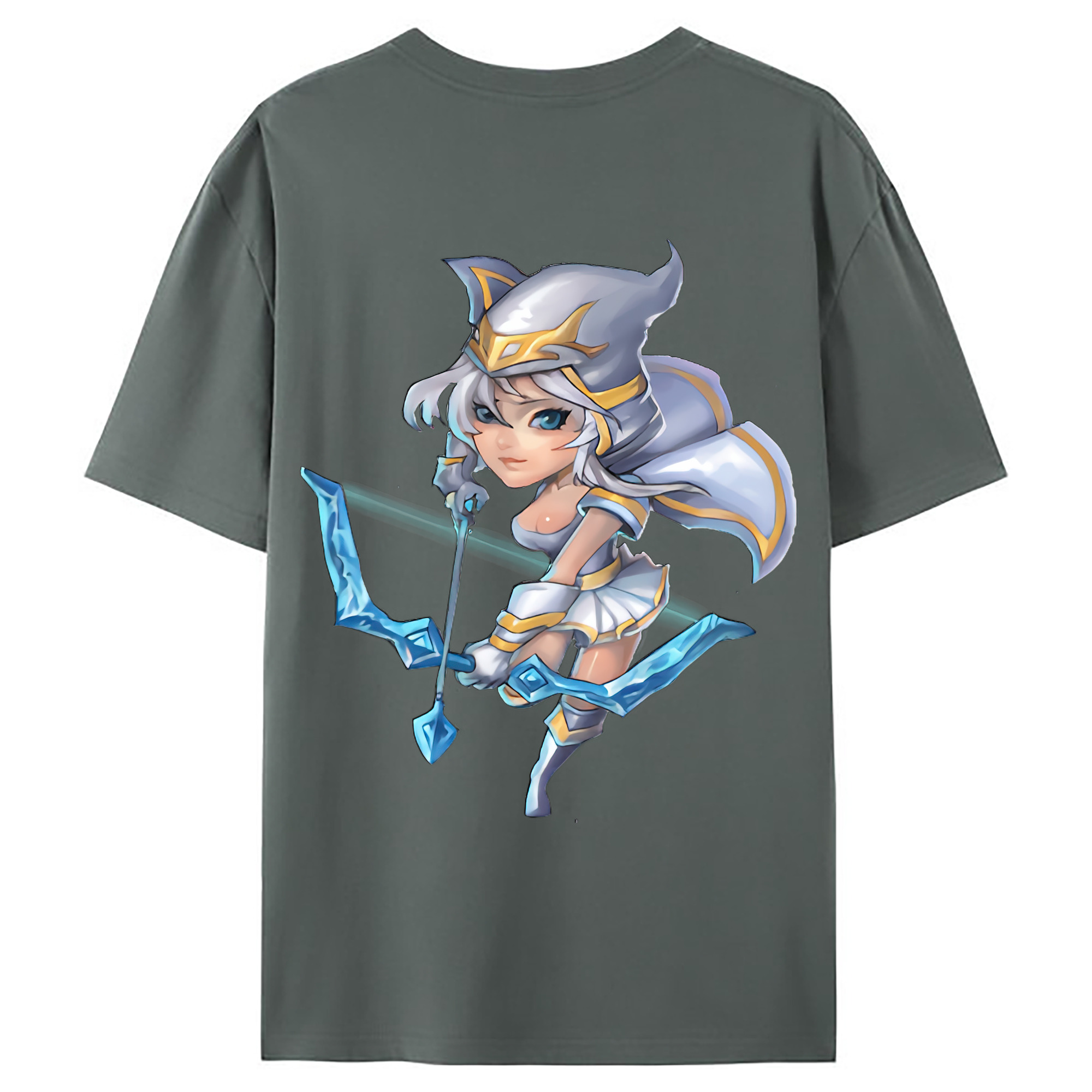 （画像用） リーグ・オブ・レジェンド League of Legends LOL 綿100％ メンズ半袖Tシャツ（バックプリント） 通気性